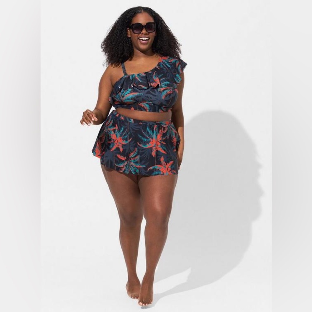 Torrid‎ One Shoulder Flounce Bikini Swimsuit Sz. 3